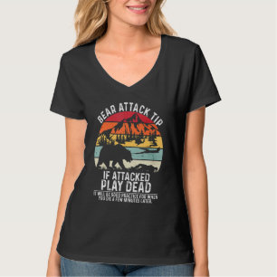 Bear Attack Tip Camping Hiking Outdoor Travel  Vin T-Shirt