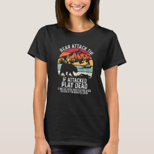 Bear Attack Tip Camping Hiking Outdoor Travel Vint T-Shirt