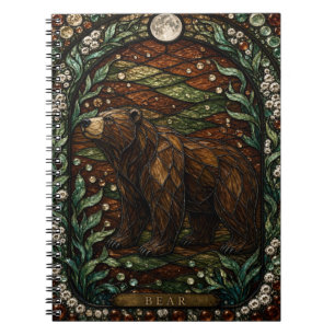 Bear Autumn Wood Illumina Stained Glass Notebook