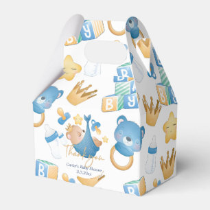Bear Baby Boy Pastel Personalised Baby Shower Favour Box
