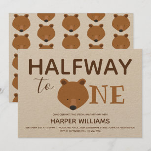 Bear Baby Half Birthday Invitation