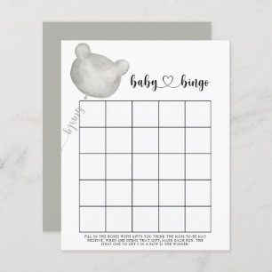 Bear Baby shower bingo game