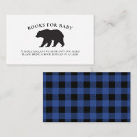 Bear Baby Shower Blue Plaid Books for Baby