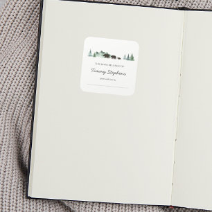 Bear Baby Shower Bookplate  Square Sticker