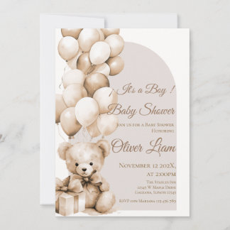 Bear Baby Shower Boy invitation