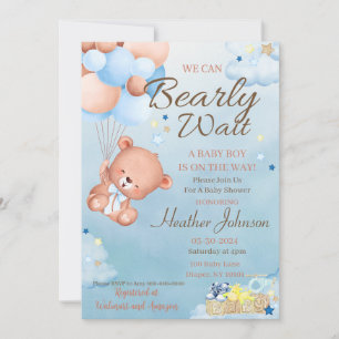 Bear Baby Shower Boy Invitation