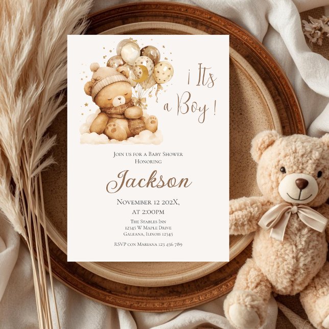  Bear Baby Shower Boy invitation (Creator Uploaded)
