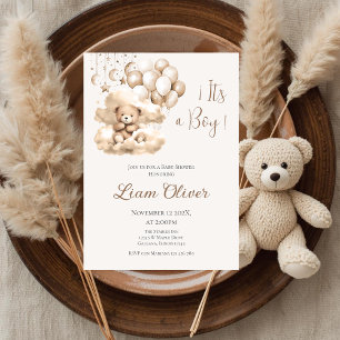 Bear Baby Shower Boy invitation