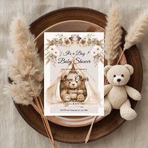  Bear Baby Shower Boy invitation