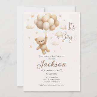 Bear Baby Shower Boy invitation