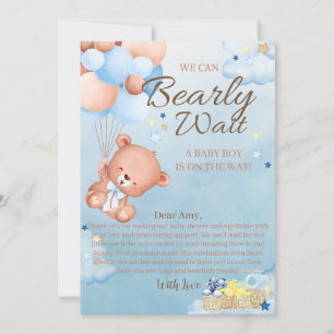 Bear Baby Shower Boy Thank You Card