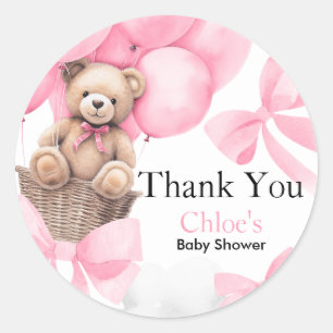 Bear Baby Shower  Classic Round Sticker