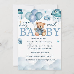 Bear Baby Shower,cute Baby Shower Invitation
