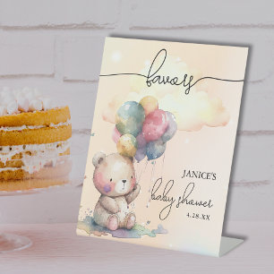 Bear Baby Shower Favours Pedestal Sign
