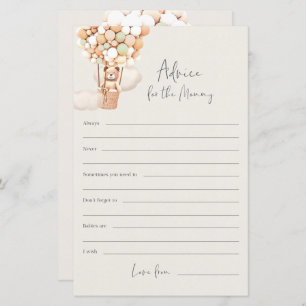 Bear Baby Shower Game - Advice for the Mother