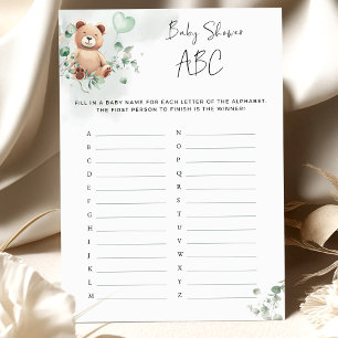 Bear Baby Shower Game - Baby Shower ABC