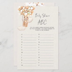 Bear Baby Shower Game - Baby Shower ABC