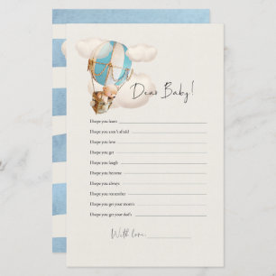 Bear Baby Shower Game - Dear Baby Wishes
