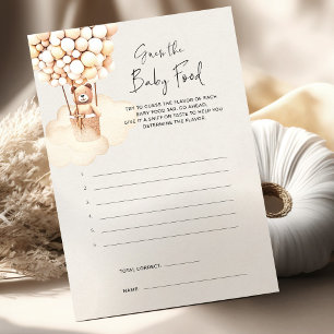 Bear Baby Shower Game Guess Baby Food