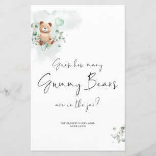 Bear Baby Shower Game - Guess How Many