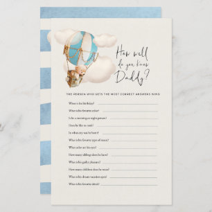 Bear Baby Shower Game - How well do you know Daddy