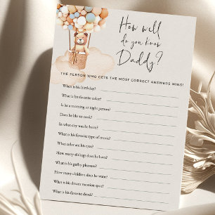 Bear Baby Shower Game - How Well Do You Know Daddy