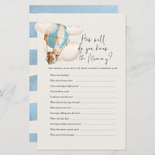 Bear Baby Shower Game - How Well Do You Know Mum?