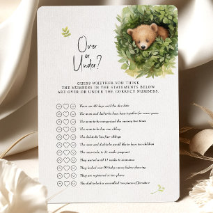 Bear Baby Shower Game Over or Under? Invitation
