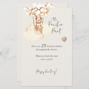 Bear Baby Shower Game Pacifier Hunt Editable