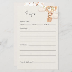 Bear Baby Shower Game - Recipes