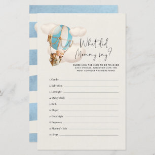 Bear Baby Shower Game - What did Mummy say?