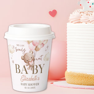 Bear Baby shower Girl - we can bearly wait Paper Cups