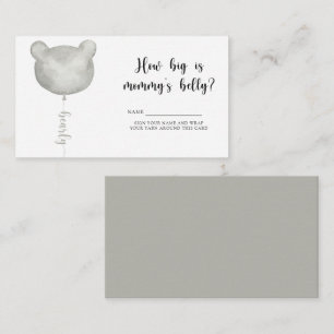 Bear baby shower how big is mummy's belly enclosure card