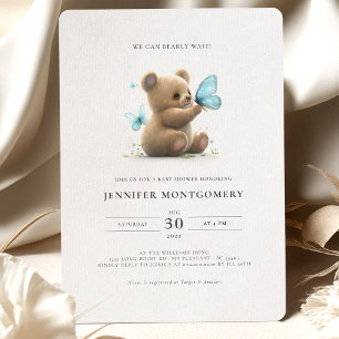 Bear Baby Shower Invitation Blue Boy