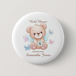 Bear Baby Shower Personalised 6 Cm Round Badge