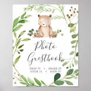 Bear Baby Shower Photo Guestbook Sign