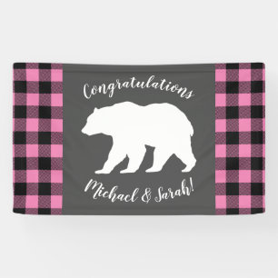 Bear Baby Shower Pink Banner