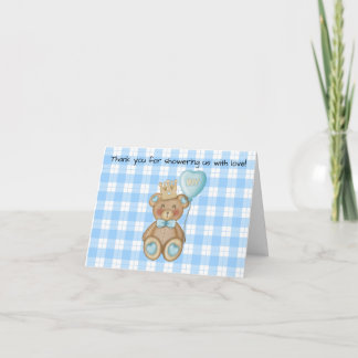 Bear Baby Shower Thank You Card 