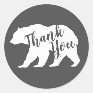 Bear Baby Shower Woodland Lodge Classic Round Sticker