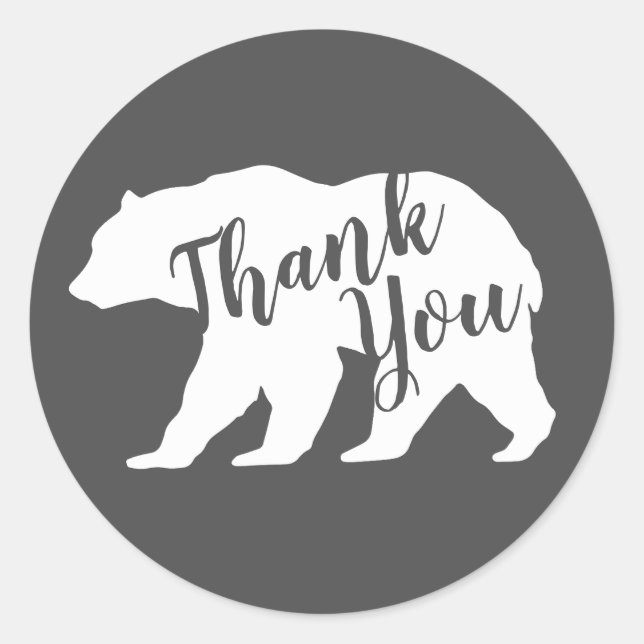 Bear Baby Shower Woodland Lodge Classic Round Sticker (Front)