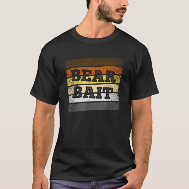 Bear Bait On LGBT Pride Bear Brotherhood Flag Stri T-Shirt (Front)