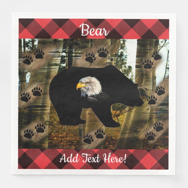 Bear Bald Eagle Napkin (Front)
