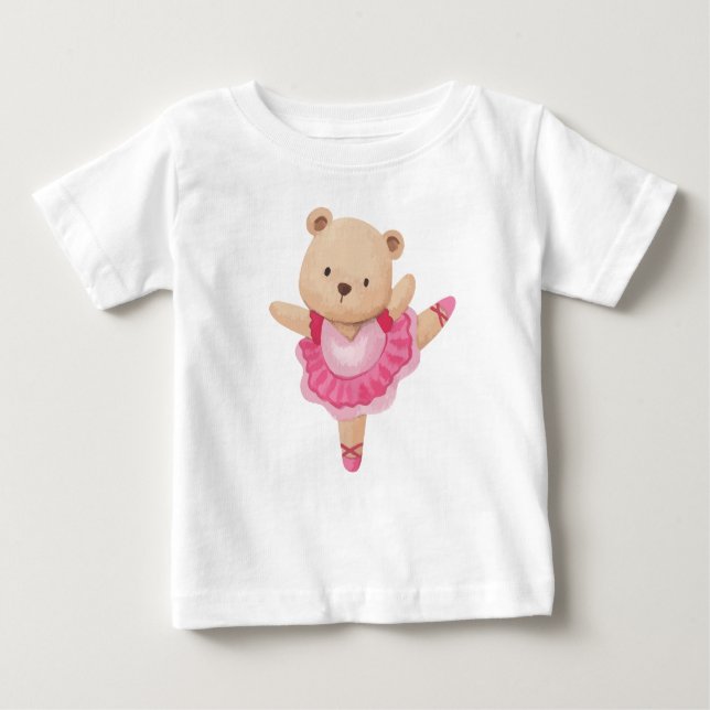 Bear Ballerina Baby T-Shirt (Front)