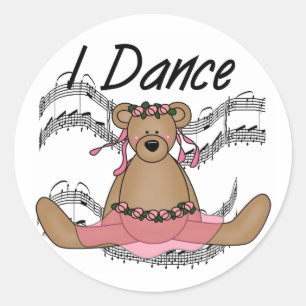 Bear Ballet Dancer Classic Round Sticker