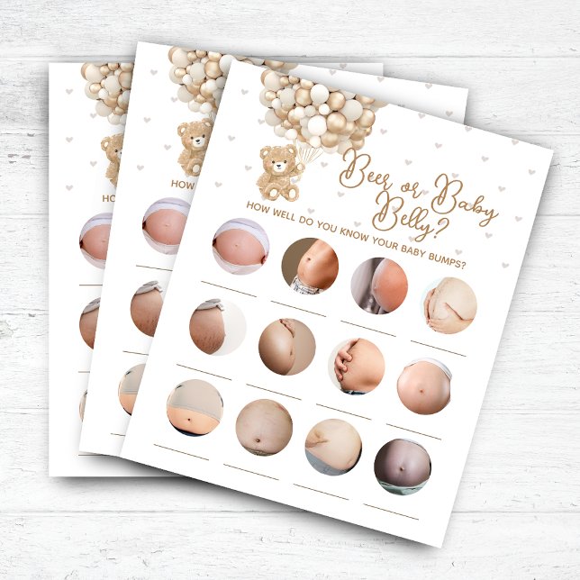 Bear Balloon Baby Shower Beer or Baby Belly Game (Creator Uploaded)