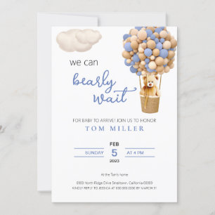 Bear Balloon Baby Shower Invitation 