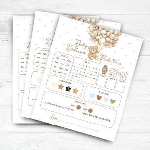 Bear Balloon Baby Shower Predictions Game