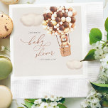 Bear Balloons Baby Shower Paper Napkins<br><div class="desc">These customisable paper napkins featuring a cute bear sitting in a hot-air balloon on Zazzle are the perfect addition to any party or event. The design features a playful bear illustration with a colourful hot-air balloon background. The napkins are made of high-quality paper and are ideal for any occasion, from...</div>