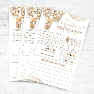 Bear Balloons Baby Shower predictions Game