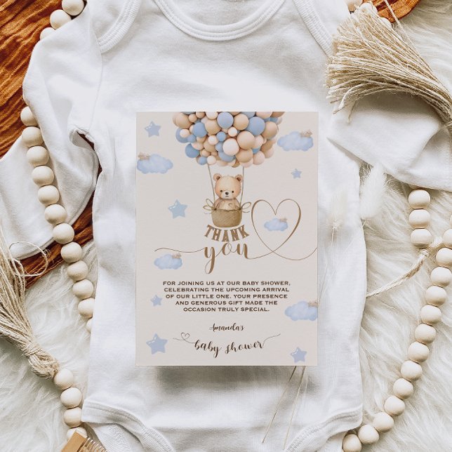 Bear Balloons Bearly Wait Boy Shower Thank You (Creator Uploaded)